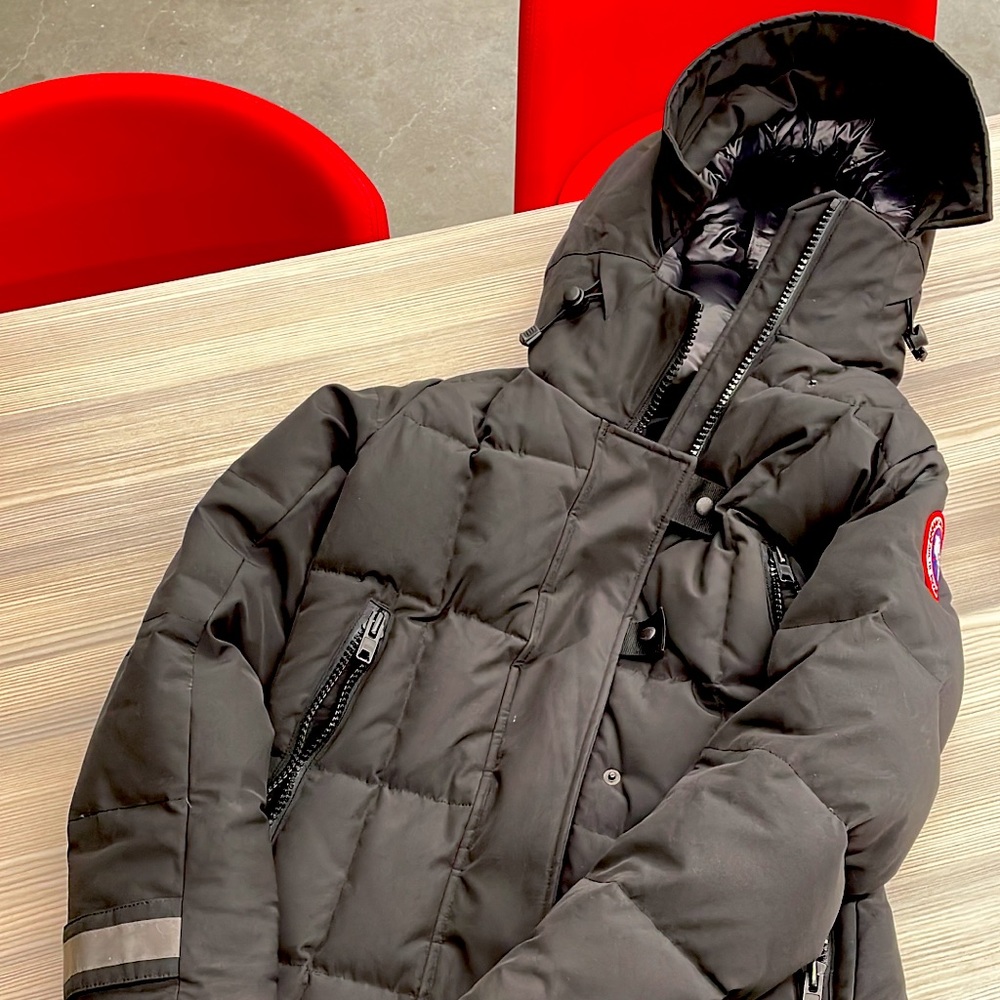 Black Canada Goose Mystique Parka size Small. 
Worn only for 2 months.